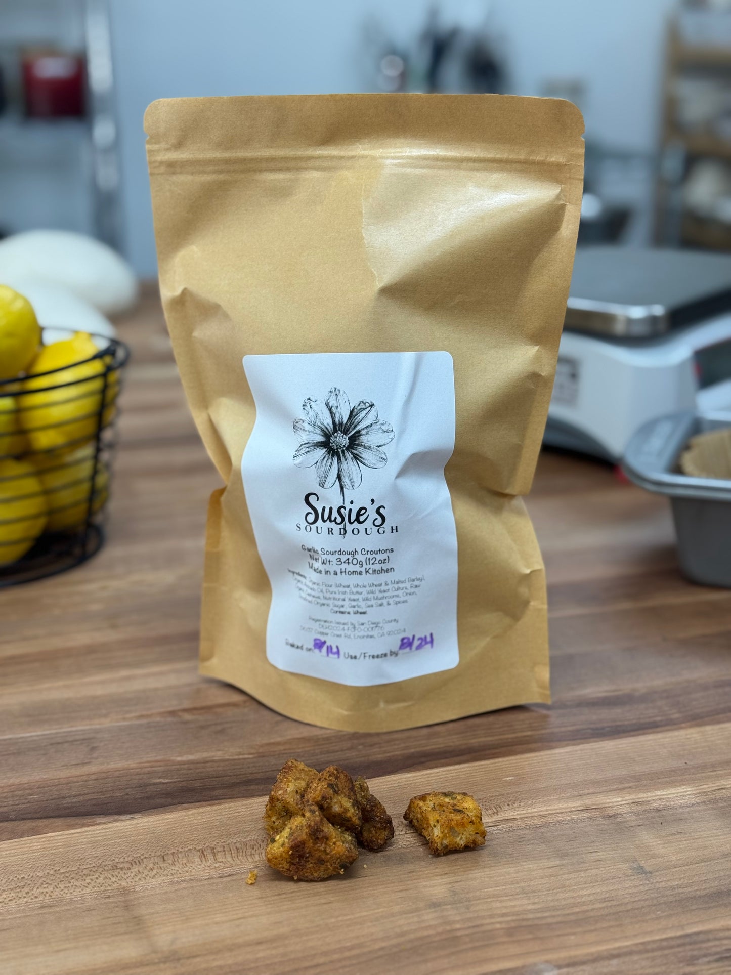Artisan Sourdough Garlic Croutons
